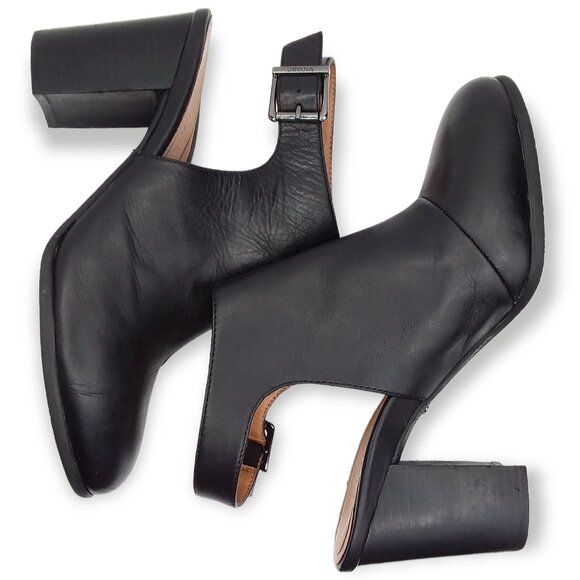 Vionic Lacey Block Heel Shoes Size 8.5 Leather Black Round Toe Orthotic Insole - Picture 8 of 15